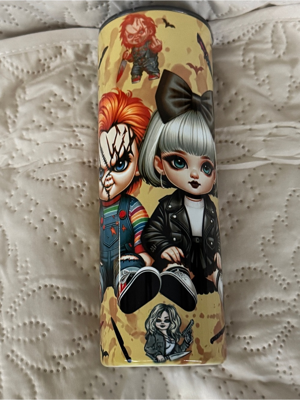 Yellow Horror Character Decorative Art Cylinder